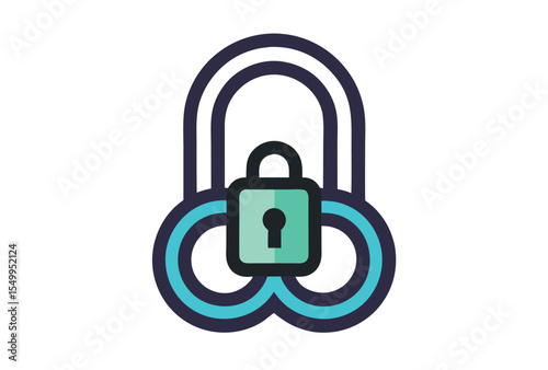 Bike lock icon vector illustration for security padlock