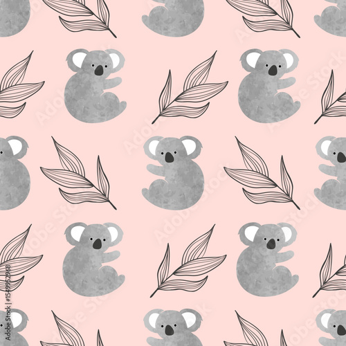 Seamless pattern with cute ...