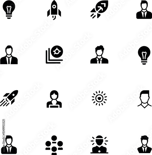 Business Startup Flat Icons set