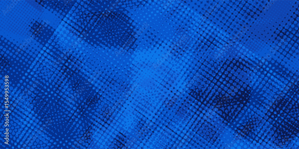 Fototapeta premium blue color pattern gradient grunge texture background. Dots pop art comics sport style vector illustration Abstract background dark blue with modern corporate concept