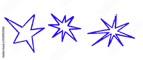 Blue stars icon scrapbook doodle planner