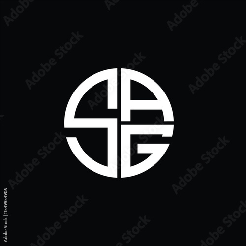 SAG logo SAG icon SAG monogram SAG letter minimalist Circle flat Unique modern abstract logo design.