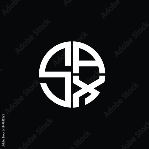 SAX logo SAX icon SAX monogram SAX letter minimalist Circle flat Unique modern abstract logo design.