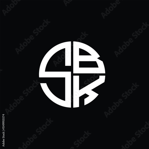 SBK logo SBK icon SBK monogram SBK letter minimalist Circle flat Unique modern abstract logo design.