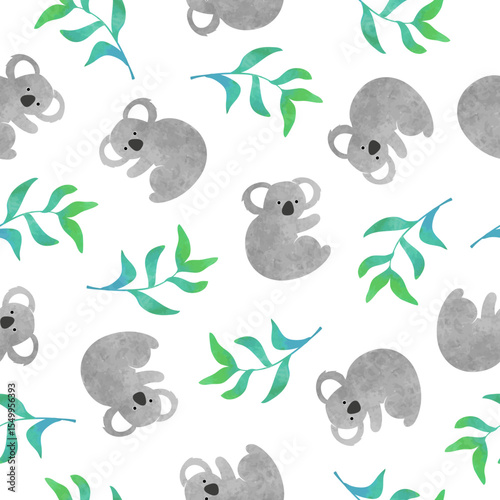 Cute koala bears seamless p...