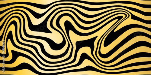 Abstract colored lines on a white background  Retro, wavy psychedelic pattern with optical illusion effect. Retro background with distorted wavy texture