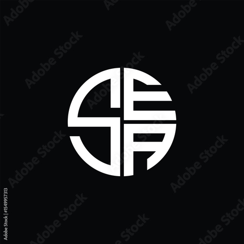 SEA logo SEA icon SEA monogram SEA letter minimalist Circle flat Unique modern abstract logo design.