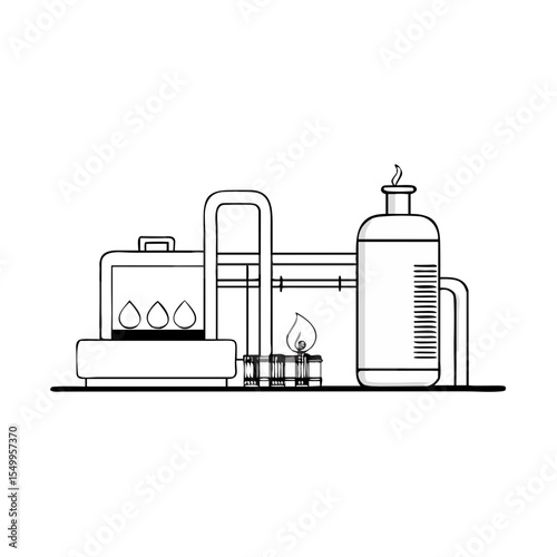 Laboratory equipment for chemical experiments in minimalist design  