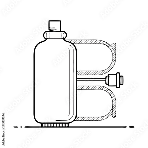 Bottle with attached hose for fluid delivery system  