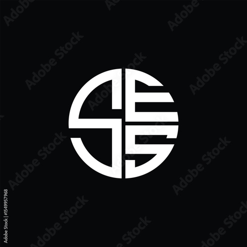 SES logo SES icon SES monogram SES letter minimalist Circle flat Unique modern abstract logo design.