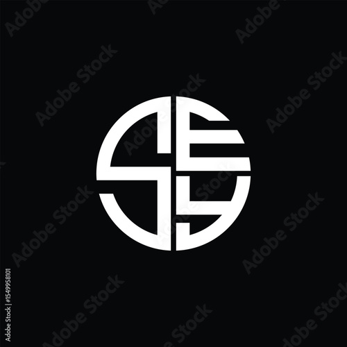 SEY logo SEY icon SEY monogram SEY letter minimalist Circle flat Unique modern abstract logo design.