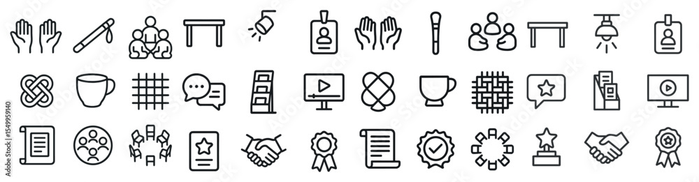 Obraz premium Wellness and mindfulness icons set - outline, linear, self-care symbols