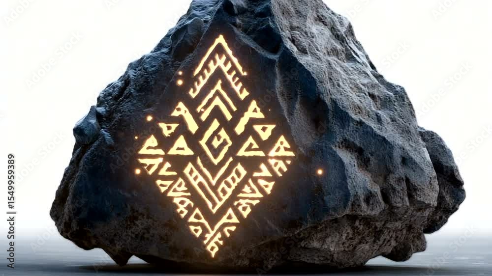 Illuminated rock with intricate design