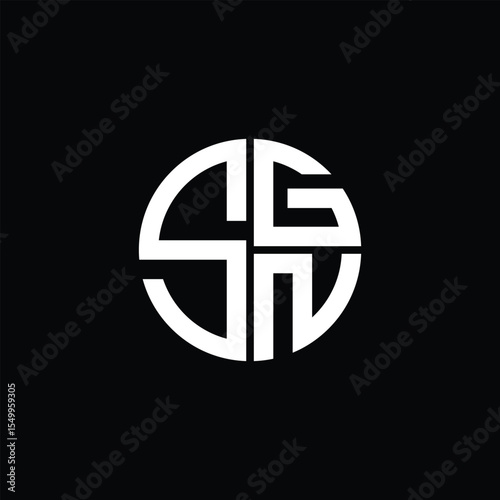 SGN logo SGN icon SGN monogram SGN letter minimalist Circle flat Unique modern abstract logo design.