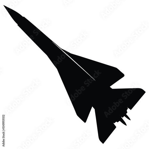 Missile Rocket Silhouette Vector Illustration Icon Black White
