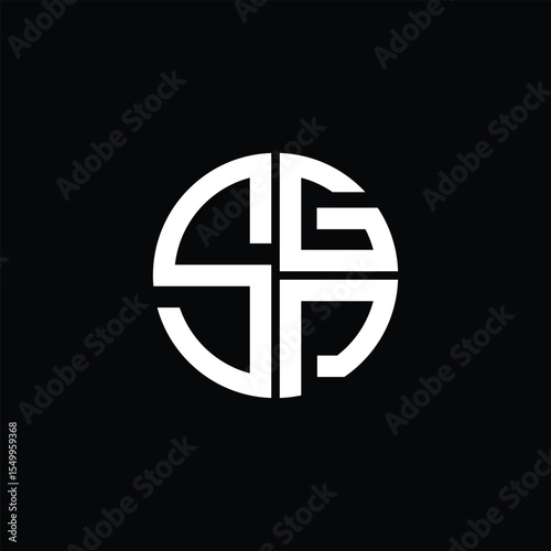 SGP logo SGP icon SGP monogram SGP letter minimalist Circle flat Unique modern abstract logo design.