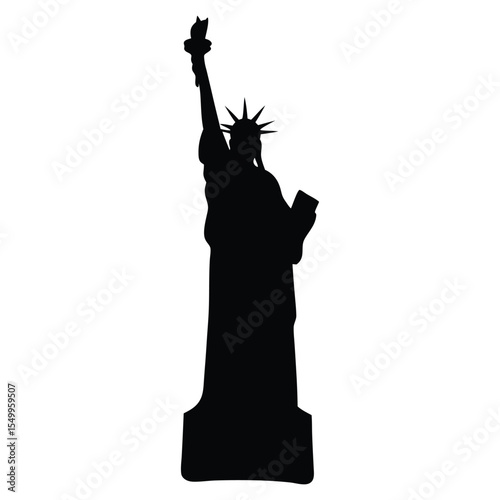 Statue Of Liberty Silhouette Vector Illustration Icon Clipart
