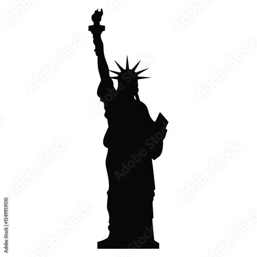 Statue Of Liberty Silhouette Vector Illustration Icon Clipart
