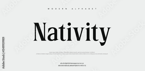 Nativity alphabet letters font. Typography elegant wedding classic lettering serif fonts decorative vintage retro. vector illustration 
