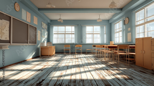 Contemporary school classroom interior