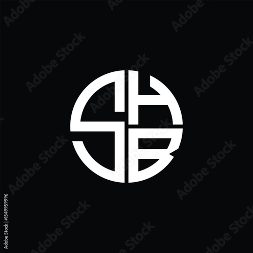 SHB logo SHB icon SHB monogram SHB letter minimalist Circle flat Unique modern abstract logo design.