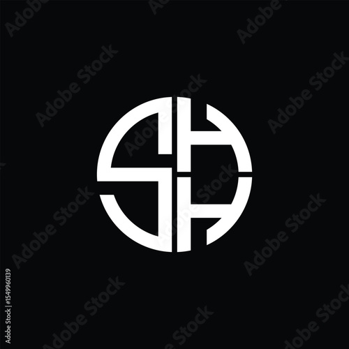 SHH logo SHH icon SHH monogram SHH letter minimalist Circle flat Unique modern abstract logo design.
