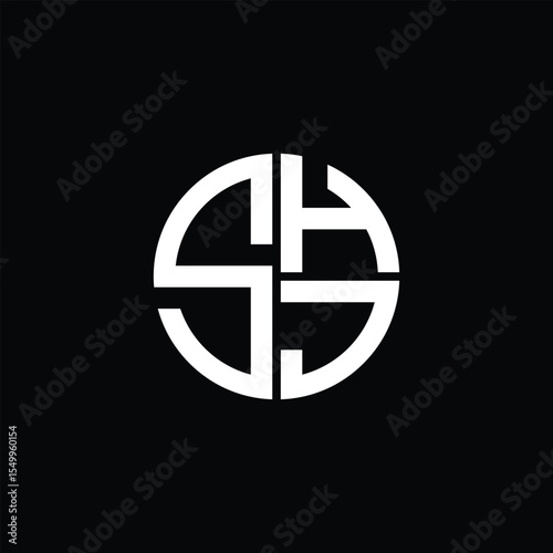 SHJ logo SHJ icon SHJ monogram SHJ letter minimalist Circle flat Unique modern abstract logo design.