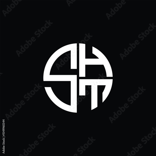 SHT logo SHT icon SHT monogram SHT letter minimalist Circle flat Unique modern abstract logo design.