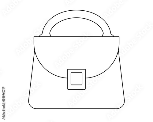 Bag, women's handbag - vector linear image for logo, pictogram or coloring. Outline. Women's bag linear image for coloring.