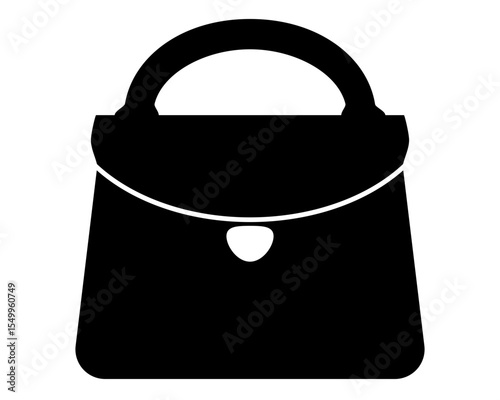 Bag, women's handbag - vector silhouette image for logo, pictogram or stencil. Women's bag silhouette image for stencil