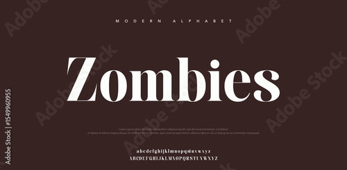 Zombies vector illustration of alphabet letter A to Z
