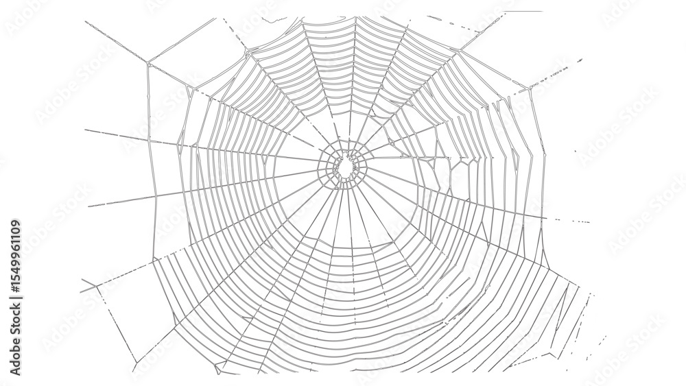 Obraz premium Realistic Spider Web Silhouette Minimal Line Art Design