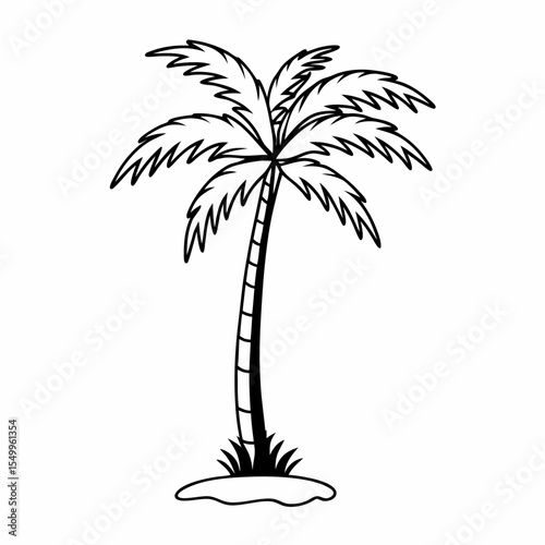 Palm tree icon logo design template isolated illustration
