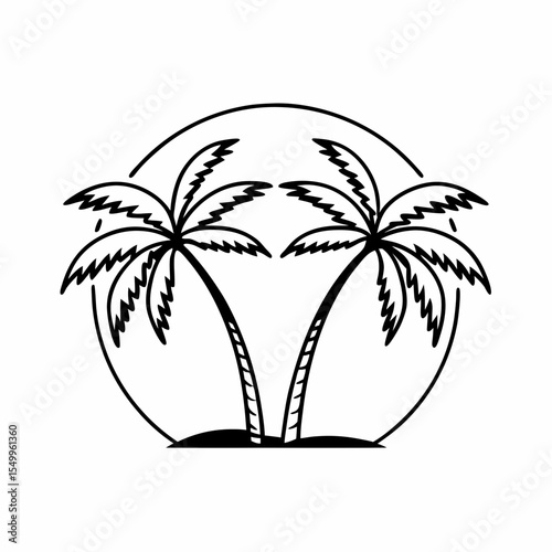 Palm tree icon logo design template isolated illustration
