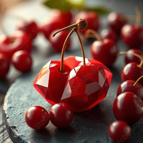 cherries on the table