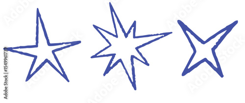 Blue stars icon scrapbook doodle planner