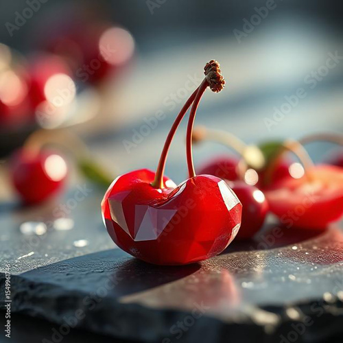 cherries on the table
