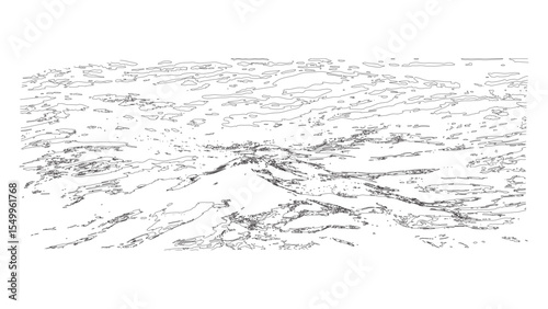 River Line Art Minimal Landscape Illustration