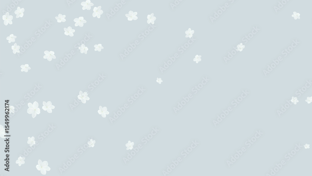 Fototapeta premium Realistic white hydrangea confetti isolated background. festive vector illustration