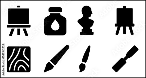 Artistic Tools Silhouette Icons
