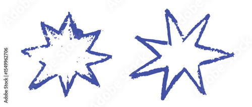 Blue stars icon scrapbook doodle planner