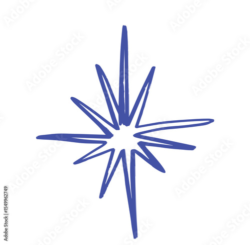 Blue stars icon scrapbook doodle planner