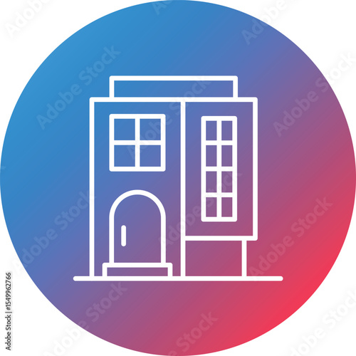 Apartments Line Gradient Circle Background Icon