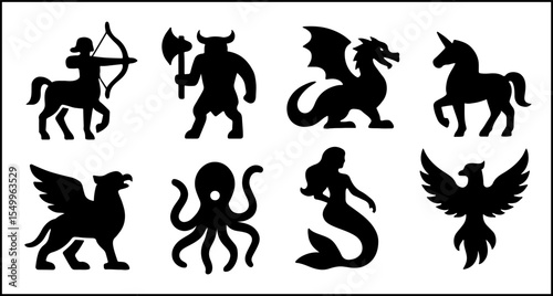 Mythical Creature Silhouette Icons