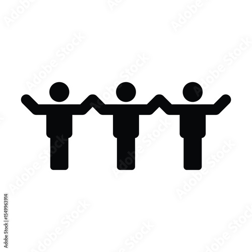 People icon vector male and female group of persons symbol in glyph pictogram illustration