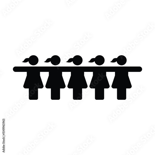 People icon vector male and female group of persons symbol in glyph pictogram illustration