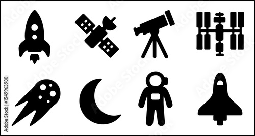 Space Object Silhouette Icons