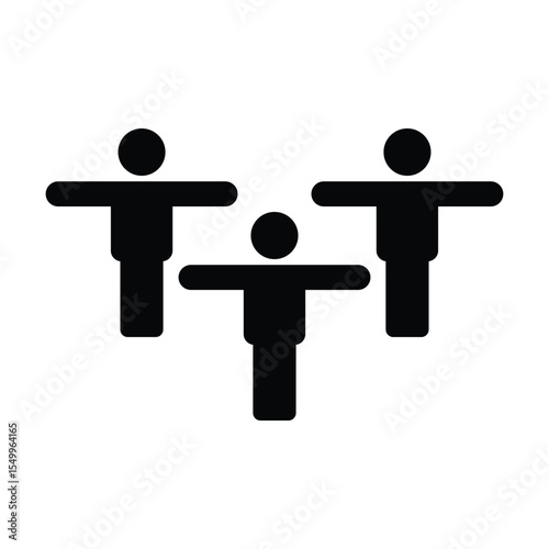 People icon vector male and female group of persons symbol in glyph pictogram illustration