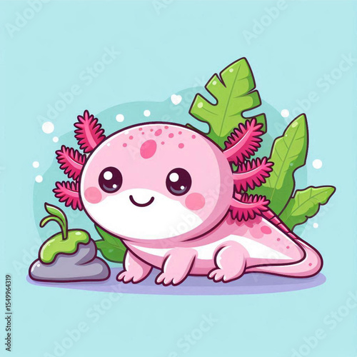 Axolotl Character Pack – Kawaii Animal Vector