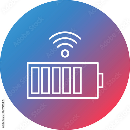 Wireles Battery Line Gradient Circle Background Icon
